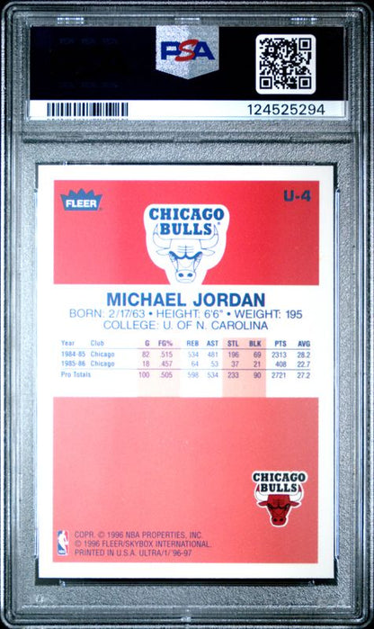 1996 Ultra Decade of Excellence Michael Jordan #U-4 PSA 9