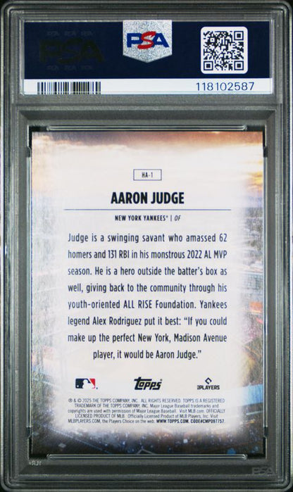 2025 Topps Home Field Advantage Aaron Judge #HA1 PSA 9