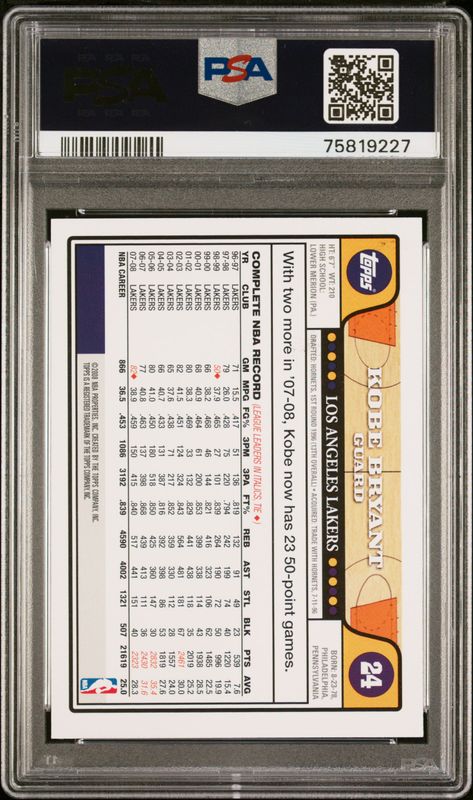 2008 Topps Kobe Bryant #24 PSA 9