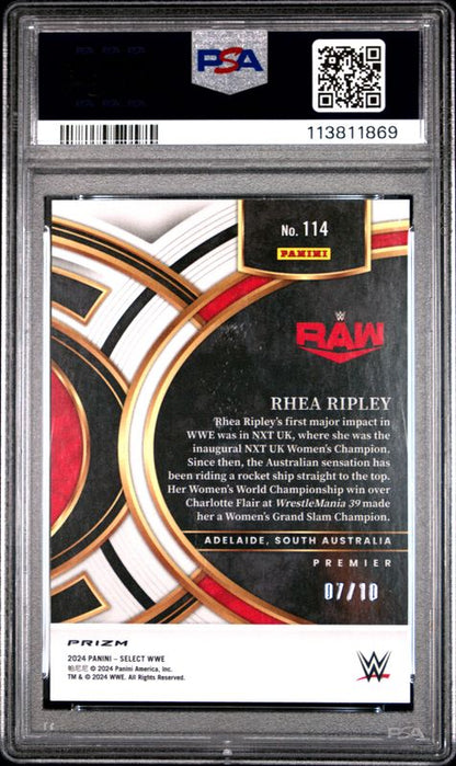 2024 Panini Select WWE Rhea Ripley #114 Gold Flash PSA 10