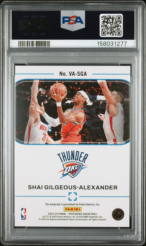 2024 Panini Photogenic Veterans Autographs Shai Gilgeous-Alexander #VASGA Lava PSA 10