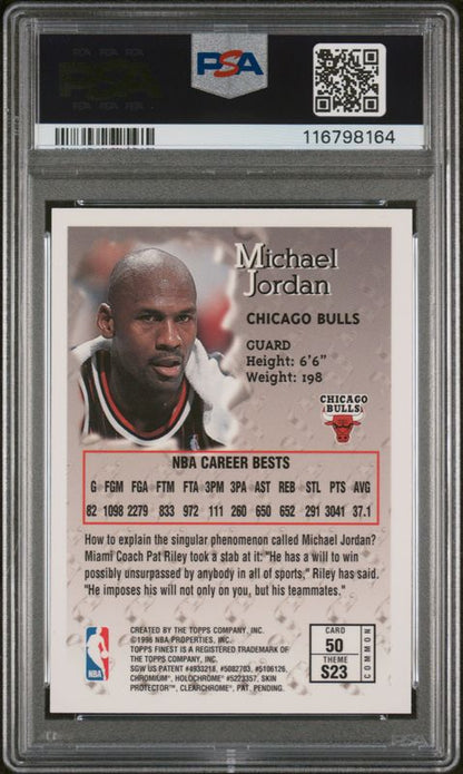 1996 Finest Michael Jordan #50 w/Coating PSA 9