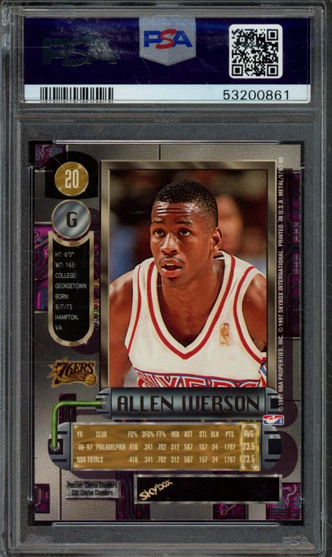 1997 Metal Universe Allen Iverson #20 PSA 9