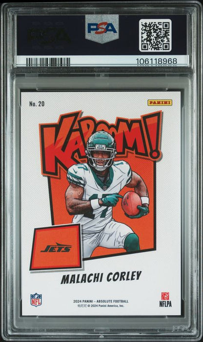 2024 Panini Absolute Kaboom! Vertical Malachi Corley #20 Gold PSA 10