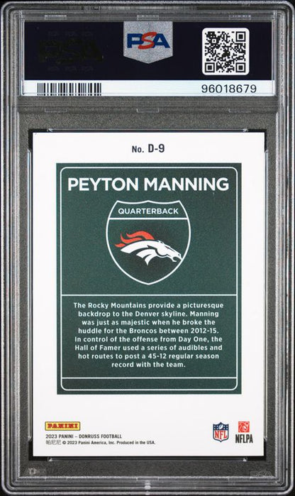 2023 Panini Donruss Downtown! Peyton Manning #D9 PSA 10