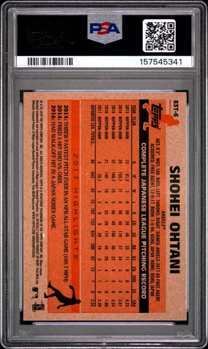 2018 Topps Chrome 1983 Topps Shohei Ohtani #83T-6 PSA 10