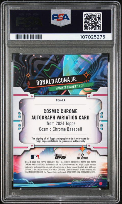 2024 Topps Cosmic Chrome Cosmic Chrome Autographs Ronald Acuna Jr. #RA PSA 10