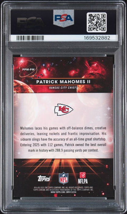 2025 Topps Cosmic Chrome Planetary Pursuit Patrick Mahomes II #PPM-PM Mercury PSA 9