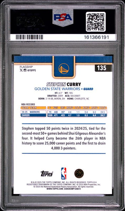 2025 Topps Stephen Curry #135 Black PSA 7