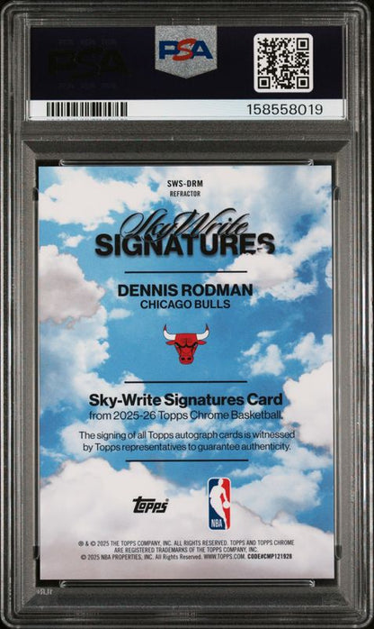 2025 Topps Chrome Sky Write Signatures Dennis Rodman #SWS-DRM Refractor PSA 10