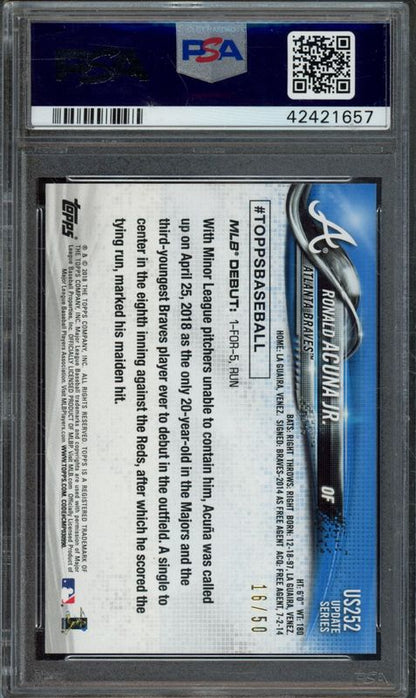 2018 Topps Update Ronald Acuna Jr. #US252 Hot Pink PSA 10