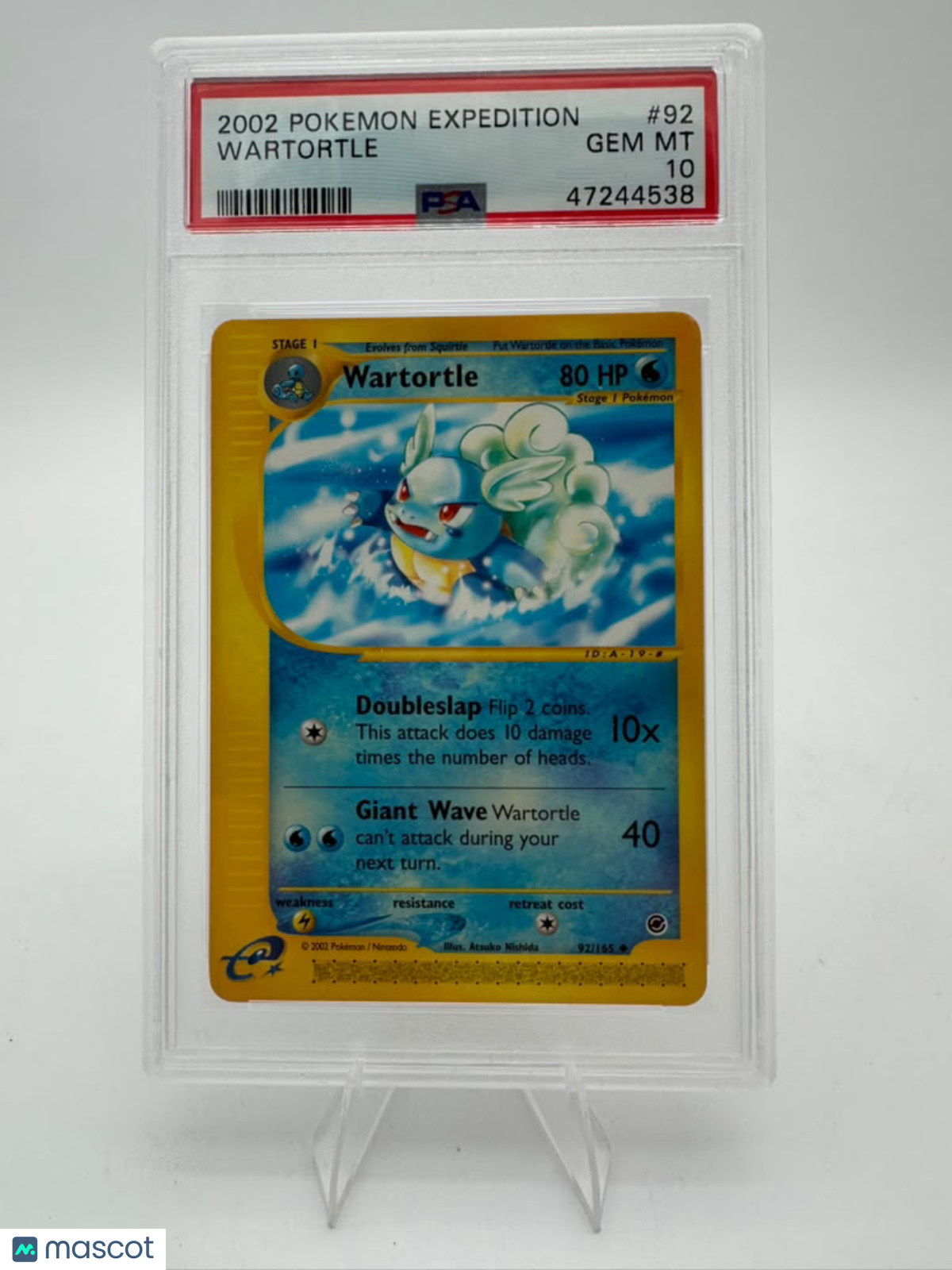 2002 Pokemon Expedition Wartortle #92 PSA 10