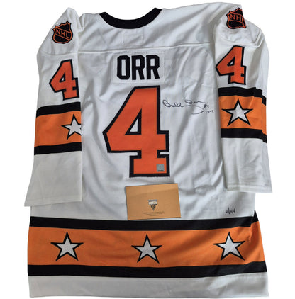 Chandail officiel GNR signé - Bobby Orr All-Star blanc 1975 LE/44 GNR coa