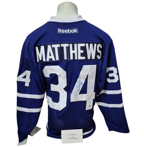 Chandail officiel Reebok signé - Auston Matthews domicile Frameworth coa