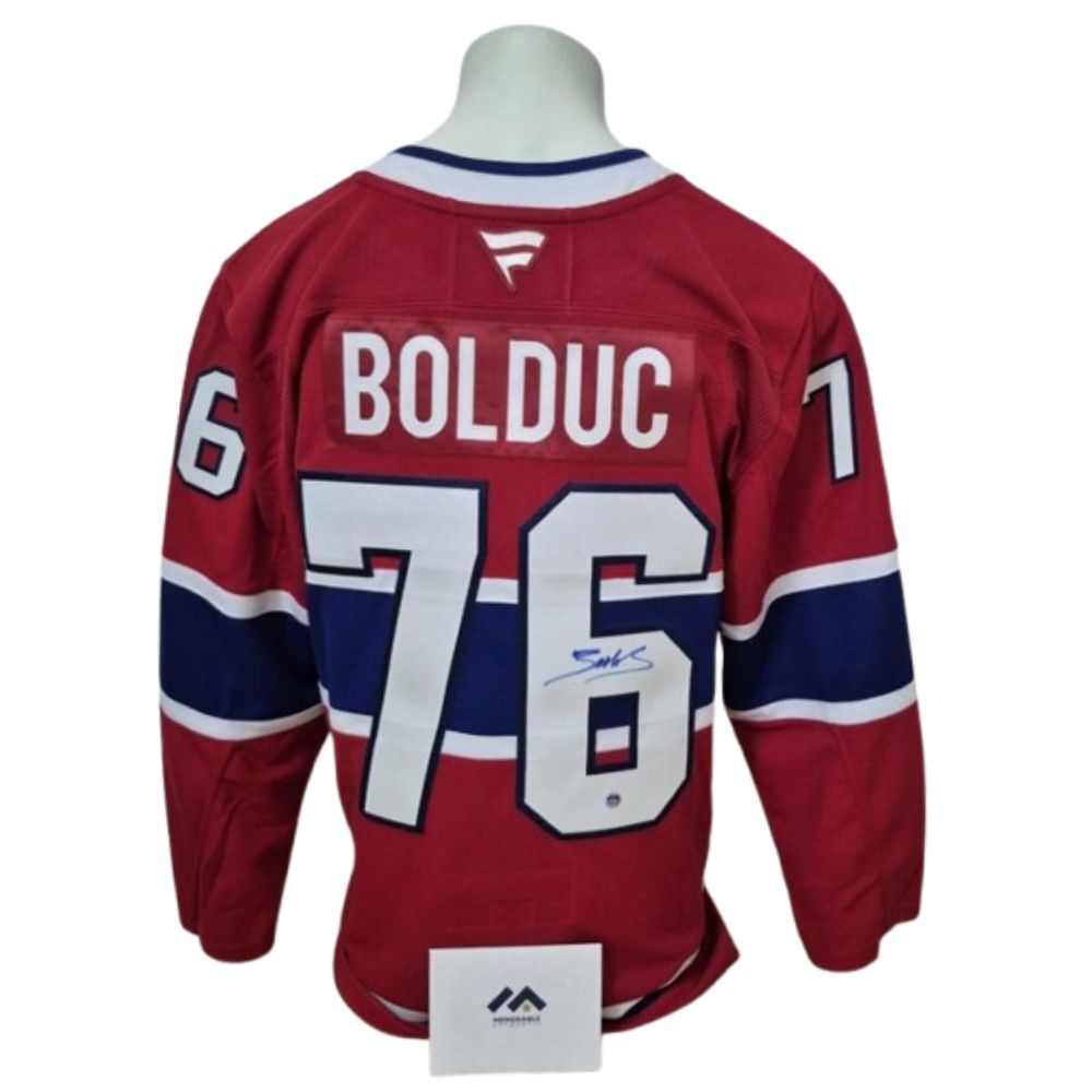 Chandail officiel Fanatics Premium signé - Zachary Bolduc domicile Memorable coa