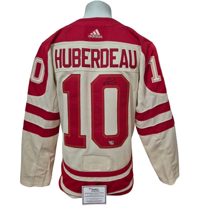 Chandail officiel Adidas signé - Jonathan Huberdeau 2023 Heritage Classic Fanatics coa