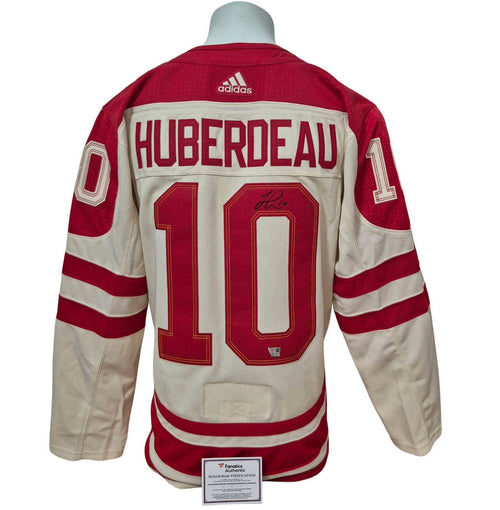Chandail officiel Adidas signé - Jonathan Huberdeau 2023 Heritage Classic Fanatics coa