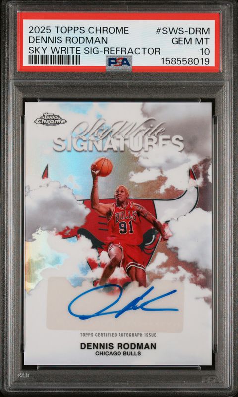 2025 Topps Chrome Sky Write Signatures Dennis Rodman #SWS-DRM Refractor PSA 10