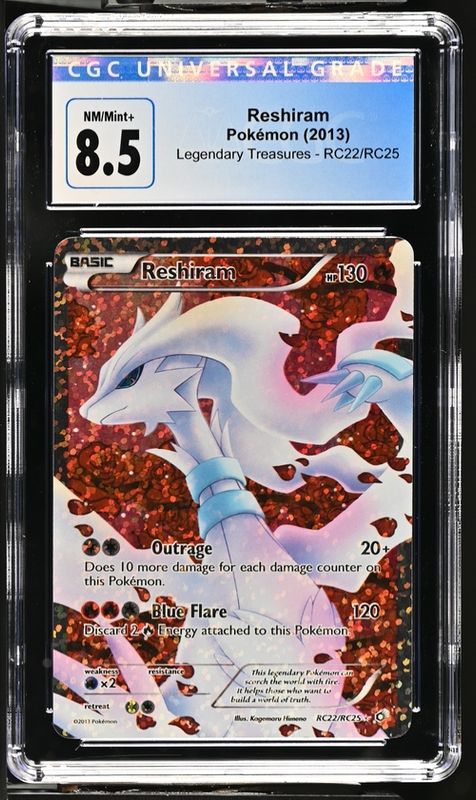 2013 Legendary Treasures - English Reshiram #RC22/RC25 Radiant Collection Holo CGC 8.5