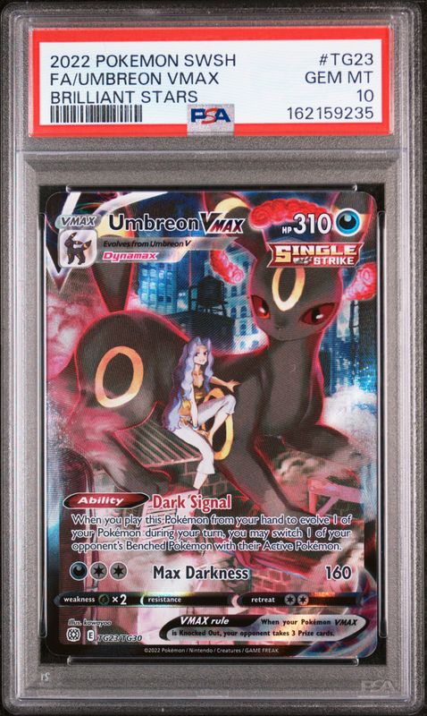 2022 Pokemon Sword & Shield Brilliant Stars Full Art/Umbreon Vmax #TG23 PSA 10