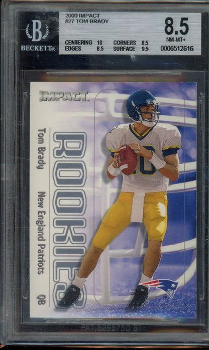 2000 Impact Tom Brady RC #27 BGS 8.5