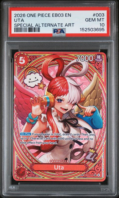 2026 One Piece EB03-Extra Booster -One Piece Heroines Edition- Uta #003 Special Alternate Art PSA 10