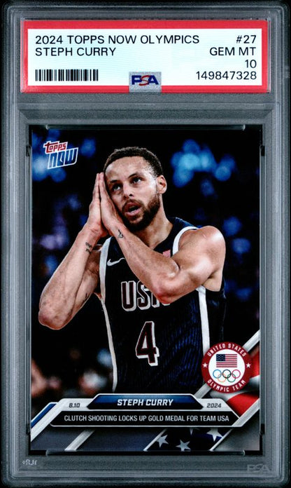 2024 Topps Now Olympic Games Steph Curry #27 PSA 10