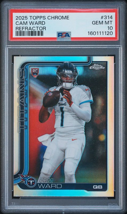 2025 Topps Chrome Cam Ward #314 Refractor PSA 10