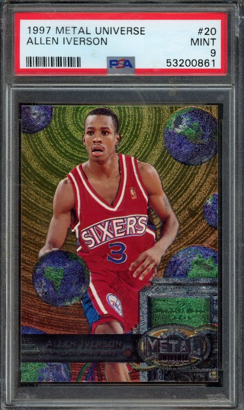 1997 Metal Universe Allen Iverson #20 PSA 9