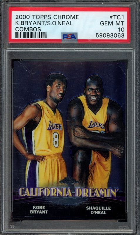 2000 Topps Chrome Combos Kobe Bryant/Shaquille O'Neal #TC1 PSA 10