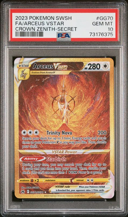 2023 Pokemon Sword and Shield Crown Zenith Full Art/Arceus Vstar #GG70 Secret PSA 10