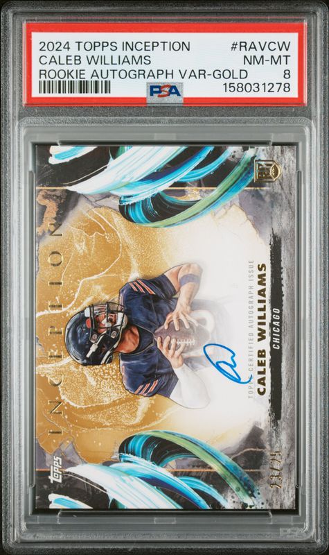 2024 Topps Inception Rookie Autograph Variations Caleb Williams #RAVCW Gold PSA 8