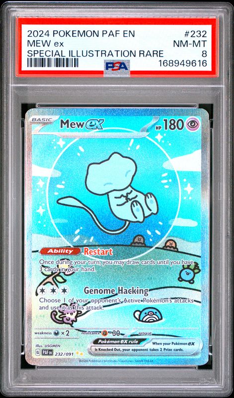 2024 Pokemon Paf EN-Paldean Fates Mew EX #232 Special Illustration Rare PSA 8