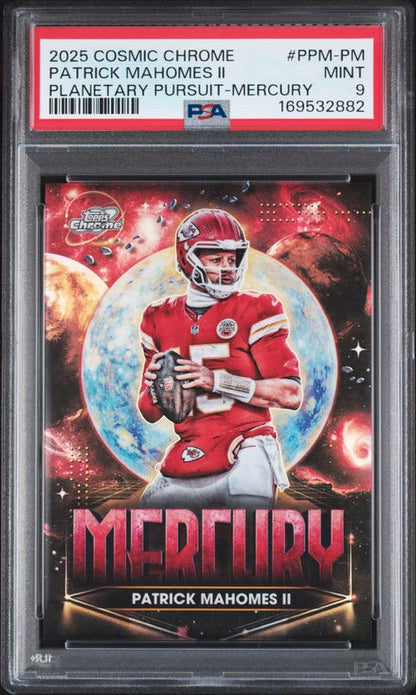 2025 Topps Cosmic Chrome Planetary Pursuit Patrick Mahomes II #PPM-PM Mercury PSA 9
