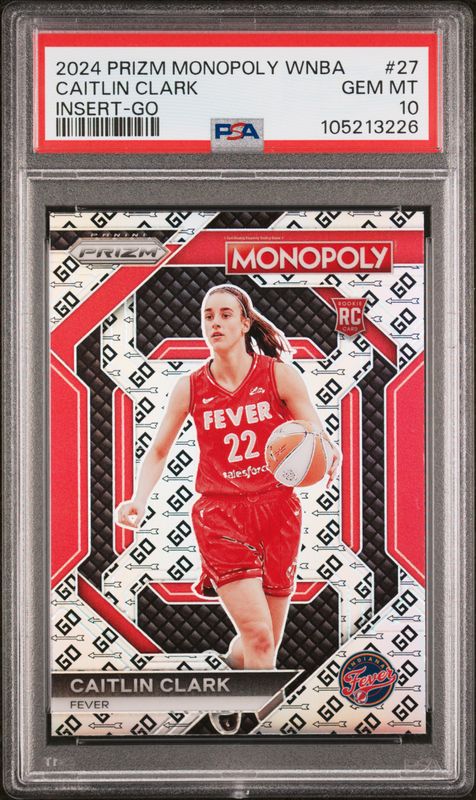 2024 Panini Prizm Monopoly WNBA Insert Caitlin Clark #27 Go PSA 10