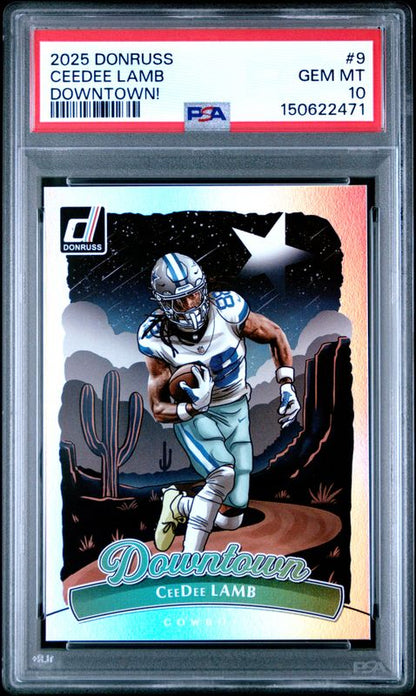 2025 Panini Donruss Downtown Ceedee Lamb #9 PSA 10
