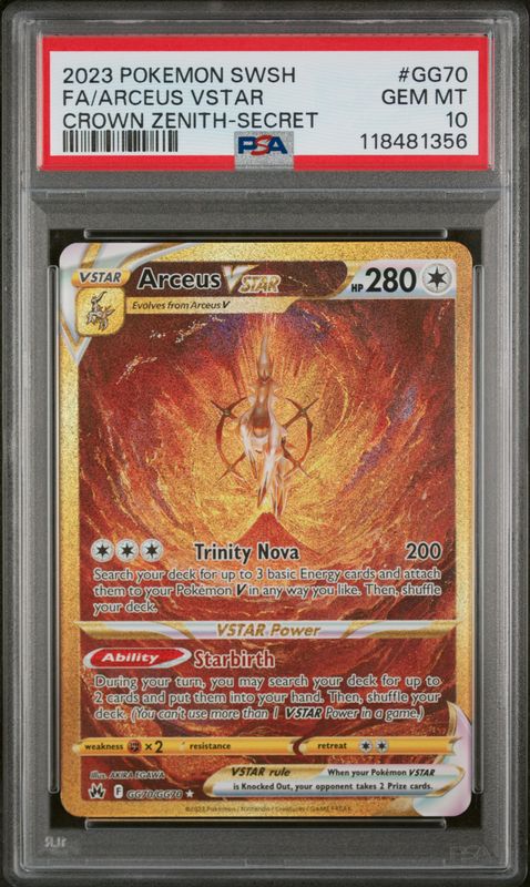 2023 Pokemon Sword and Shield Crown Zenith Full Art/Arceus Vstar #GG70 Secret PSA 10