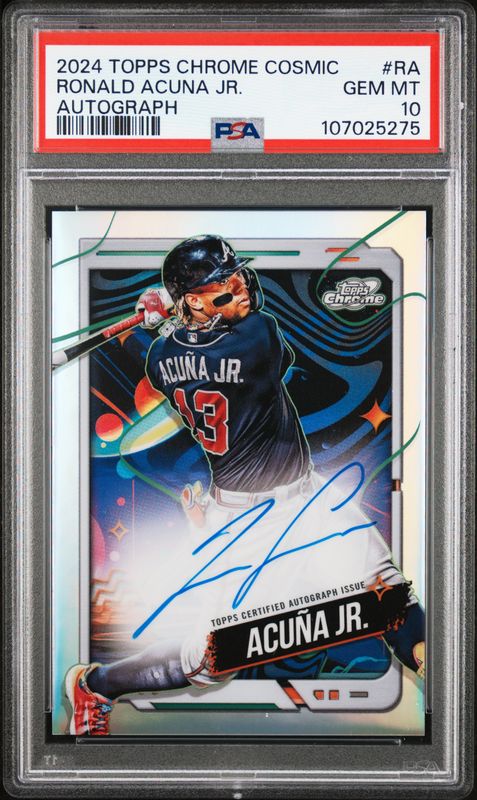 2024 Topps Cosmic Chrome Cosmic Chrome Autographs Ronald Acuna Jr. #RA PSA 10