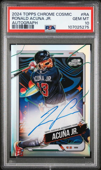 2024 Topps Cosmic Chrome Cosmic Chrome Autographs Ronald Acuna Jr. #RA PSA 10