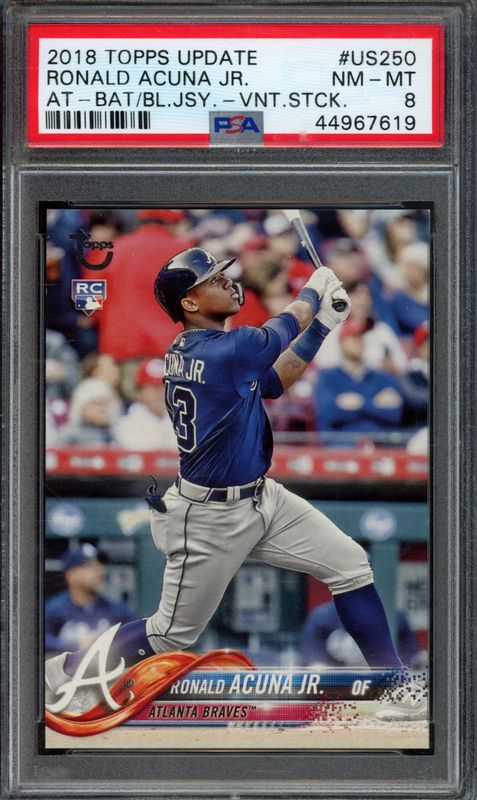 2018 Topps Update Ronald Acuna Jr. #US250 Vintage Stock PSA 8