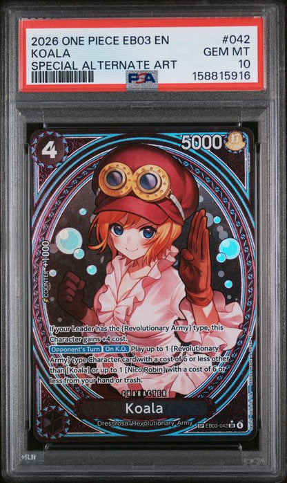 2026 One Piece EB03-Extra Booster -One Piece Heroines Edition- Koala #042 Special Alternate Art PSA 10