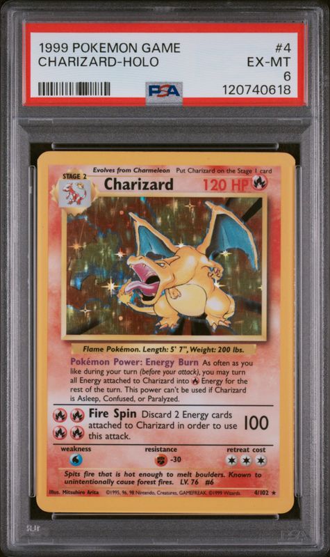 1999 Pokemon Game Charizard-Holo #4 PSA 6