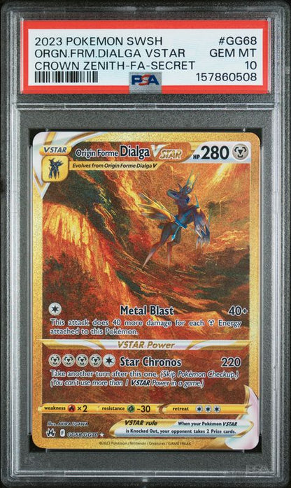 2023 Pokemon Sword and Shield Crown Zenith Full Art/Origin Forme Dialga Vstar #GG68 Secret PSA 10