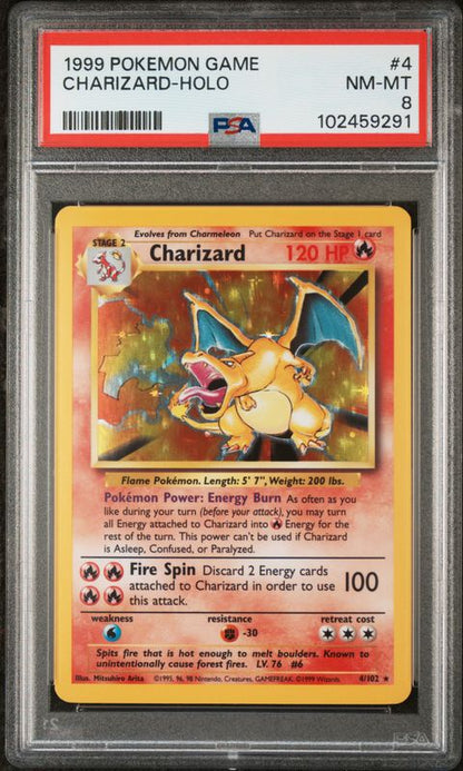 1999 Pokemon Game Charizard-Holo #4 PSA 8