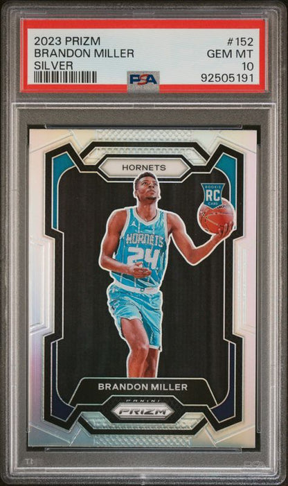 2023 Panini Prizm Brandon Miller #152 Silver Prizm PSA 10
