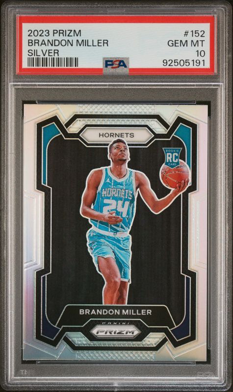 2023 Panini Prizm Brandon Miller #152 Silver Prizm PSA 10