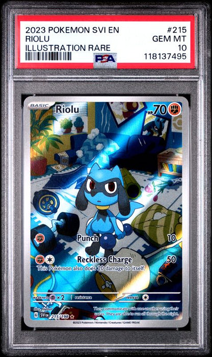 2023 Pokemon Svi EN-Scarlet & Violet Riolu #215 Illustration Rare PSA 10