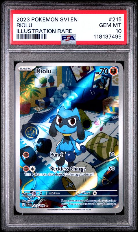2023 Pokemon Svi EN-Scarlet & Violet Riolu #215 Illustration Rare PSA 10