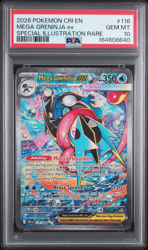 2026 Pokemon Cri EN-Chaos Rising Mega Greninja EX #116 Special Illustration Rare PSA 10