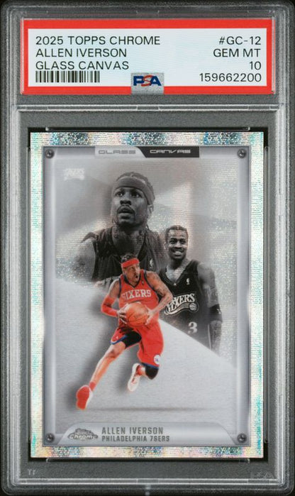 2025 Topps Chrome Glass Canvas Allen Iverson #GC-12 PSA 10